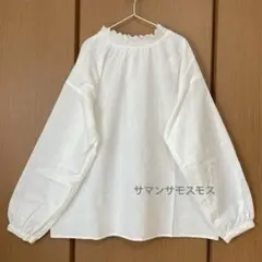 【新品】＊サマンサモスモス＊襟スカラップシャーリング前後2WAYブラウス