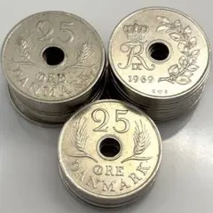 デンマーク硬貨 1クローネ2007年、2017年 各1枚 約20mm - メルカリ