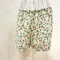大人可愛い♡いちご柄 総柄ショートパンツ フルーツプリント レトロ 華やか