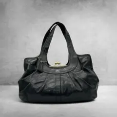 COACH Ergo Pleated Kisslock Hobo Bag BK
