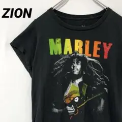 T-1084 ZION ROOTSWEAR ボブマーリー レゲエTシャツ L 黒のサムネイル