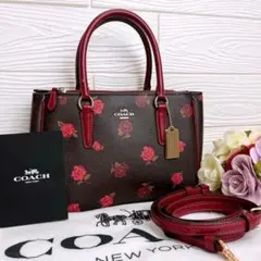 COACH コーチ ローズプリント 2way ショルダーバッグ 希少 人気 2026年最新】コーチシグネチャーローズプリント2wayバッグの人気