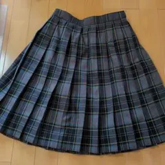 ネイビー チェック柄 プリーツスカート 　165cm　 子供用