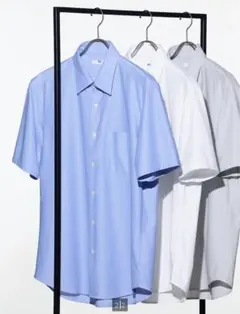 ユニクロ　ドライノンアイロンジャージーシャツ（半袖）ライトブルー （XXL）