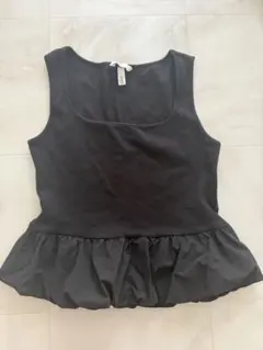 H&M バブルヘムタンクトップ ブラック Mのサムネイル