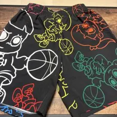 バスケットボールパンツ ブラック カラフルグラフィック