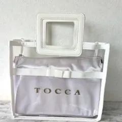 【訳あり】TOCCA トッカ PVCバッグ ビニールトート リボン クリアバッグのサムネイル