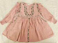 タイムセール！LOUISE MISHA ピンク刺繍ワンピース 18M