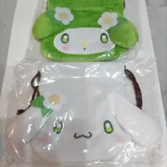 サンリオ　ミニフェイス巾着　抹茶　マイメロディ　シナモロール　①