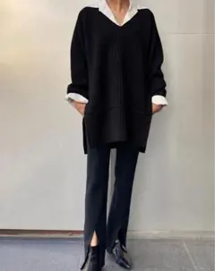 【theory】20AW オーバーサイズ サイドスリット プルオーバー S