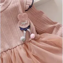 ラスト1点 チュールドレス ワンピース キッズ 韓国 チュール ピンク  80