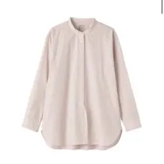 無印良品【新品＊新作】洗いざらしブロード　スタンドカラー長袖ロングシャツ