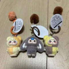 babythree　ベイビースリー cuteキーホルダー　イエロー✕ベージュ