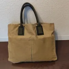ベージュ キャンバス トートバッグ