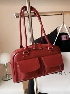 SHEIN シーイン レディース ハンドバッグ 赤 ショルダーバッグ レザー