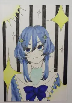 セーラー服 手描き アナログ イラスト オリジナルキャラクター 萌え絵