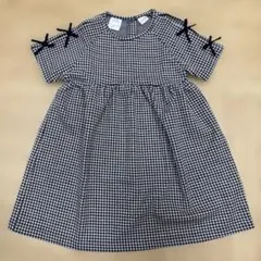 【美品】ZARA ギンガムチェック 半袖ワンピース 4歳