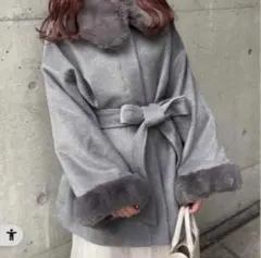 NICE CLAUP あざとモテ コート グレー