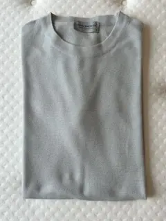 新品 ジョンスメドレー 半袖 サマーニット モックネック L 英国製 青