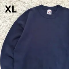 80s JERZEES スウェット ネイビー 無地 XL USA製 ヴィンテージ