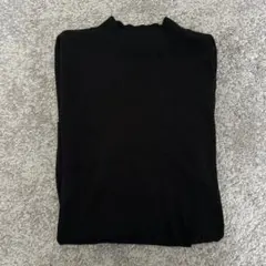 ユニクロ エクストラファインメリノモックネックチュニック L 黒