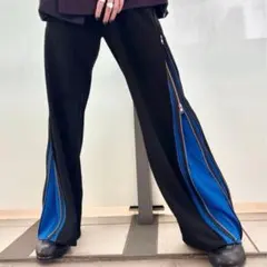 【HARE】ダブルZIPレイヤードラインパンツ ブラックのサムネイル