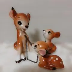 バンビ フィギュア 親子セット 鹿 置物 ハンドメイド 天然木インテリア 癒し バンビ フィギュア 親子セット 鹿 置物 ハンドメイド 天然木インテリア