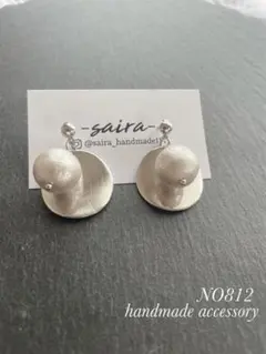 【限定一点】シルバーメタルコットンパールピアス