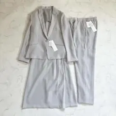 新品 LES MUES 洗える パンツ スカート スーツセットアップ ３点セット