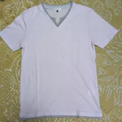 AVV HOMME 薄いピンク Vネック Tシャツ 48のサムネイル