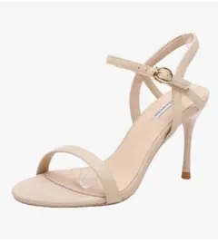 ベージュ ストラップサンダル 高ヒール