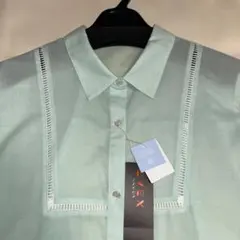 【EVEX】ロングブラウス 紫外線遮蔽 接触冷感　淡い若草色のサムネイル