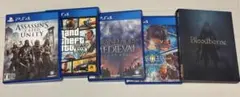 ゆ*け様 PS4ゲーム5本セット(アサシンクリード、GTA5、ブラッドボーン 他