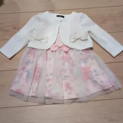 入園式　フラワープリントワンピースとカーディガンセット