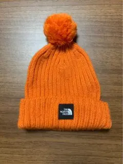 THE NORTH FACE オレンジ ニット帽 ポンポン付き
