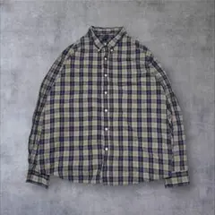 【US輸入】90sアメリカ古着チェック柄メンズ長袖シャツアメカジブラウンXXL