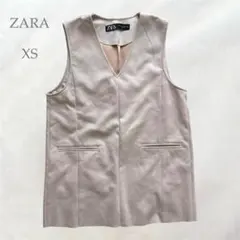 ザラ スウェード ベスト フェイクスウェード ジレ (XS) ZARA