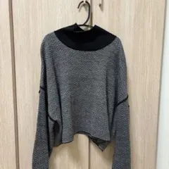 ヘリンボーン柄 ハイネックニット 長袖