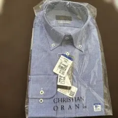 CHRISTIAN ORANI ドレスシャツ M 青白チェック 新品未使用