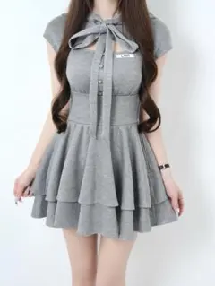 Lumignon Ribbon hood flare onepiece ドットS - メルカリ