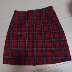 レッドタータンチェック　ミニスカート