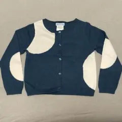 【再値下げ】Jacadi カーディガン　ネイビー×白　4A/104cm
