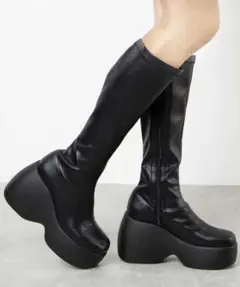 WEGO 厚底ウェッジソールロングブーツ