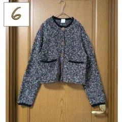 24AW ＜6(ROKU)＞ミックス スラブ ニット カーディガン