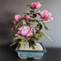 一点物】アボカド（種）アート「蓮の大輪」ハンドメイド立体彫刻
