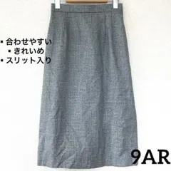 【売れ筋✨】オフィスカジュアル　グレー チェック柄 タイトスカート きれいめ　M