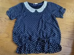 襟付きドット柄Tシャツのサムネイル