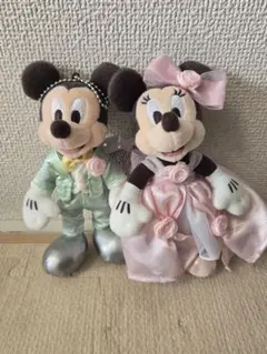 ミッキー　ミニー ぬいぐるみ　キーホルダーセット　ディズニー
