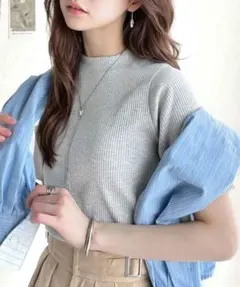 【クラシカルエルフ】テレコモックネック半袖　杢グレー色　M (完売品)