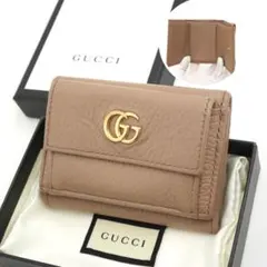 ✨新品未使用・箱付き✨　GUCCI ミニ財布　マーモント　三つ折り　GG ✨新品未使用・箱付き✨ GUCCI ミニ財布 マーモント エンボスロゴ GG